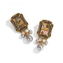 Niche Shell Pearl Gold-Tone Jewelry Set - Retro Elegant Design, Statement Jewelry for Women