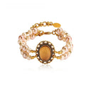 Niche Gold-Tone Cameo Jewelry Set - Retro Elegant Design, Statement Jewelry for Women