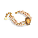 Niche Gold-Tone Cameo Jewelry Set - Retro Elegant Design, Statement Jewelry for Women