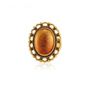 Niche Gold-Tone Cameo Jewelry Set - Retro Elegant Design, Statement Jewelry for Women