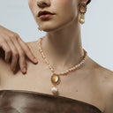 Niche Gold-Tone Cameo Jewelry Set - Retro Elegant Design, Statement Jewelry for Women