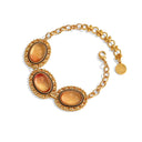 Niche Gold-Tone Cameo Jewelry Set - Retro Elegant Design, Statement Jewelry for Women