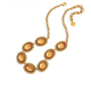 Niche Gold-Tone Cameo Jewelry Set - Retro Elegant Design, Statement Jewelry for Women