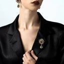 Enchanted Violet Vintage Pearl Necklace for Women - Long Floral Statement Chain, French Retro Elegant Niche Design Accessory