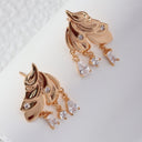 Niche Leaf-Inspired Sterling Silver Earrings - Zircon-Detailed Dangle Design, Elegant Statement Jewelry for Women