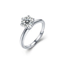 S925 Sterling Silver Moissanite Couple Rings, Minimalist Six-Claw & Plain Band Engagement/Wedding Gift for Girlfriend