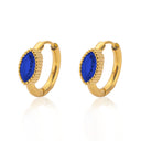 Luxury Geometric Earrings, 18K Gold Plated Diamond - Inlaid Ear Cuffs, High - End Stainless Steel Jewelry for Women