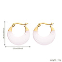INS Style Stud Earrings, Colorful Chubby U-Shaped Hoops with Enamel & Resin, Titanium Steel Jewelry (Wholesale) for Women