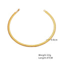 INS Vibe 18K Gold-Plated Titanium Steel Necklace - Minimalist Retro Gold Collarbone Chain, Fashion Versatile Jewelry