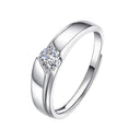 925 Sterling Silver Moissanite Couple Rings, D-Color Simulated Wedding Bands, Niche Luxury Cross-Border Gift for Her
