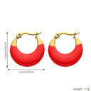 INS Style Stud Earrings, Colorful Chubby U-Shaped Hoops with Enamel & Resin, Titanium Steel Jewelry (Wholesale) for Women