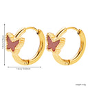 Best Selling Butterfly Earrings, 18K Gold Enamel Resin Oil Drip Hoops, Stainless Steel & Titanium Steel Fashion Versatile Jewelry for Women