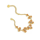 Niche Orange Crystal Floral Gold-Tone Jewelry Set - Retro Elegant Design, Statement Jewelry for Women