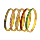 INS Retro European-American Fashion Square Zircon Titanium Steel Bracelet - Cross-Border French Light Luxury Colored Zircon Stainless Steel Bangle