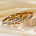 INS Retro European-American Fashion Square Zircon Titanium Steel Bracelet - Cross-Border French Light Luxury Colored Zircon Stainless Steel Bangle