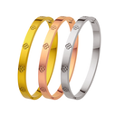 Four-Leaf Clover Lucky Grass Titanium Steel Versatile Bracelet - Manufacturer Wholesale Premium Bestseller Vintage Inherited Sand Gold Solid Bangle