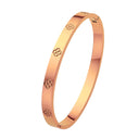 Four-Leaf Clover Lucky Grass Titanium Steel Versatile Bracelet - Manufacturer Wholesale Premium Bestseller Vintage Inherited Sand Gold Solid Bangle