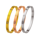 Fashion Titanium Steel Bracelet for Women - Minimalist, Fade-Resistant Four-Leaf Clover European-American Cross-Border Zircon Bracelet (Factory Wholesale)