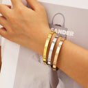 Fashion Titanium Steel Bracelet for Women - Minimalist, Fade-Resistant Four-Leaf Clover European-American Cross-Border Zircon Bracelet (Factory Wholesale)