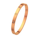 Fashion Titanium Steel Bracelet for Women - Minimalist, Fade-Resistant Four-Leaf Clover European-American Cross-Border Zircon Bracelet (Factory Wholesale)