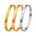 New Style Fashion Light Luxury Titanium Steel Zircon-Embedded High-Quality Vacuum Plated Waterproof Color-Retaining Versatile Bracelet for Women