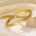 New Style Fashion Light Luxury Titanium Steel Zircon-Embedded High-Quality Vacuum Plated Waterproof Color-Retaining Versatile Bracelet for Women