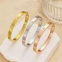 New Style Fashion Light Luxury Titanium Steel Zircon-Embedded High-Quality Vacuum Plated Waterproof Color-Retaining Versatile Bracelet for Women