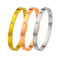 itanium Steel Gold-Plated Bracelet - Fashionable, Minimalist & Versatile C-Shaped Open Buckle Bangle with Design Sense