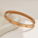 itanium Steel Gold-Plated Bracelet - Fashionable, Minimalist & Versatile C-Shaped Open Buckle Bangle with Design Sense