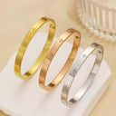 itanium Steel Gold-Plated Bracelet - Fashionable, Minimalist & Versatile C-Shaped Open Buckle Bangle with Design Sense