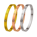 Fashion Versatile Star Bracelet - Stainless Steel & Titanium Steel Zircon-Embedded Elegant Bangle for Women
