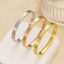 Fashion Versatile Star Bracelet - Stainless Steel & Titanium Steel Zircon-Embedded Elegant Bangle for Women