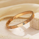 Fashion Versatile Star Bracelet - Stainless Steel & Titanium Steel Zircon-Embedded Elegant Bangle for Women