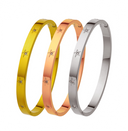 Fashion 18K Gold-Plated Diamond-Embedded Bracelet for Women - Fade-Resistant, Light Luxury, Niche & Minimalist Versatile Design