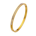 Light Luxury Zircon Gold Titanium Steel Bracelet - Vintage, Fashionable & Versatile