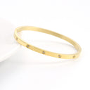 Light Luxury Zircon Gold Titanium Steel Bracelet - Vintage, Fashionable & Versatile