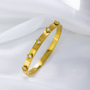 Light Luxury Elegant Stainless Steel Bracelet - High-End Square Diamond-Embedded Gold Titanium Steel Buckle Bangle for Women
