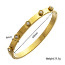 Light Luxury High-End Square Diamond Bracelet - Gold Titanium Steel Buckle for Women