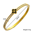 Light Luxury High-End Square Diamond Bracelet - Gold Titanium Steel Buckle for Women