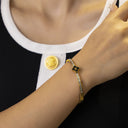 Light Luxury High-End Square Diamond Bracelet - Gold Titanium Steel Buckle for Women