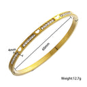 Elegant High-End Square Bracelet - Light Luxury Gold Diamond-Embedded Titanium Steel Buckle Bangle