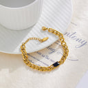 INS Retro Vibe Chunky Cuban Bracelet - Titanium Steel Square Cut Diamond & Colorful Zircon Elegant Jewelry