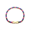 Bohemian INS Vibe Evil Eye Bracelet - Gold-Plated Titanium Steel Bangle with Dazzling Colorful Zircon