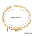 European & American Cross-Border Couple Bracelets - 18K Vacuum-Plated Titanium Steel Chains with DIY Engravable Curved Plate for Women