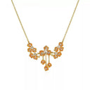 Niche Orange Crystal Floral Gold-Tone Jewelry Set - Retro Elegant Design, Statement Jewelry for Women