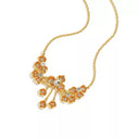 Niche Orange Crystal Floral Gold-Tone Jewelry Set - Retro Elegant Design, Statement Jewelry for Women