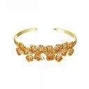 Niche Orange Crystal Floral Gold-Tone Jewelry Set - Retro Elegant Design, Statement Jewelry for Women