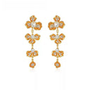 Niche Orange Crystal Floral Gold-Tone Jewelry Set - Retro Elegant Design, Statement Jewelry for Women