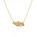 Niche Orange Crystal Floral Gold-Tone Jewelry Set - Retro Elegant Design, Statement Jewelry for Women