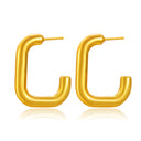 Wholesale Ins Minimalist Stainless Steel Earrings, 18K Gold Plated Strip C-Shaped Titanium Steel Retro Luxury Studs